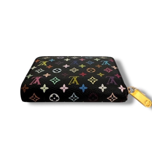 🆕💞LOUIS VUITTON Murakami Black Multicolor Monogram Zippy Coin Purse Gold-Tone HW - Picture 3 of 13